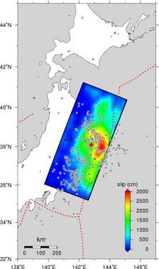 slip map of 2011 Tohoku-oki earthquake