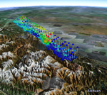 map of slip in 2008 earthquake on Sichuan fault