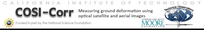 Measuring Co-Seismic deformation from Optical satellite and Aerial images. Funded in part by National Science Foundation grants EAR 0409652, EAR 0636097